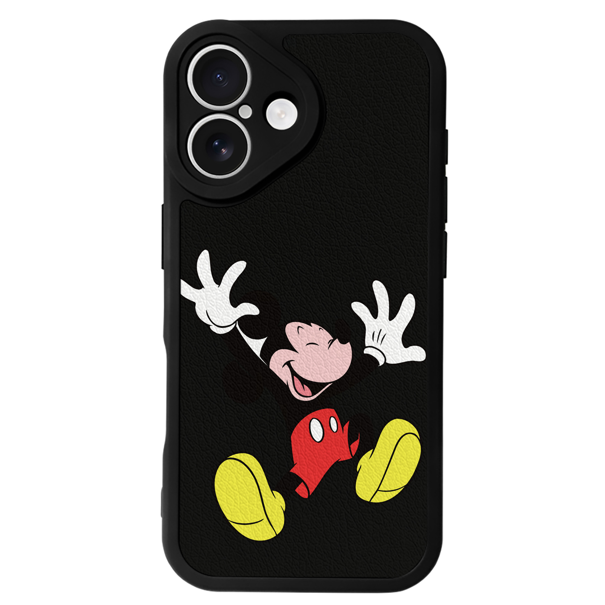 （画像用） ミッキーマウス Mickey Mouse 【iPhone 16シリーズ対応】シリコンスマホケース（レザー調） 材質：シリコン